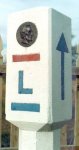 Photo of a Lincoln Highway concrete marker