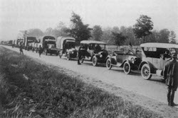 [Photo of the 1919 transcontinental military convoy]
